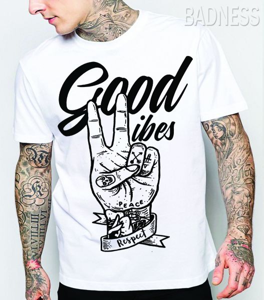 camiseta good vibes old school
